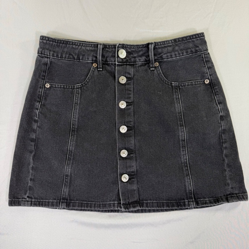 American Eagle Black Denim Mini Skirt 6 Y2K Festival Streetwear Rocker Grunge
